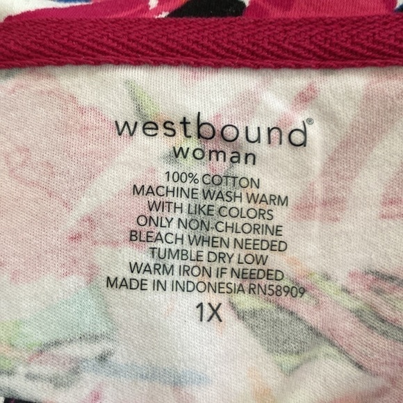 Westbound colorful, floral top. Size 1X - Picture 7 of 7